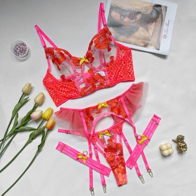 4pcs sexy lace lingerie set