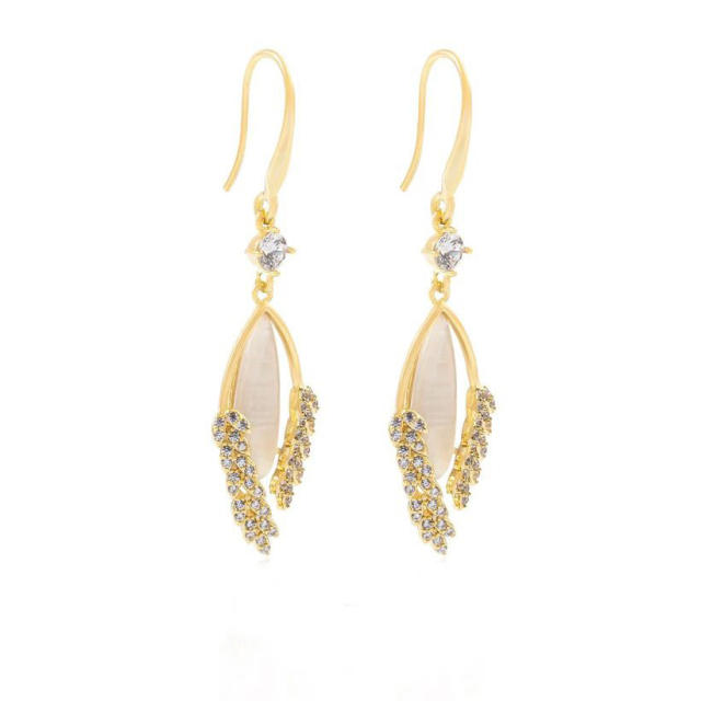 Luxury opal stone dangle earrings