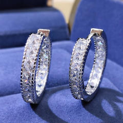 Elegant diamond hoop earrings