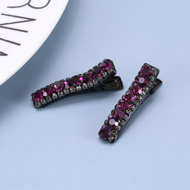 Colorful crystal statement hair clips