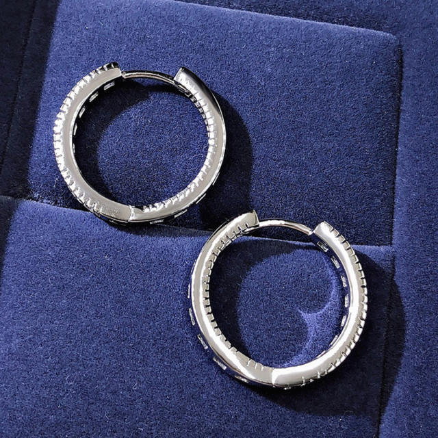 Elegant diamond hoop earrings