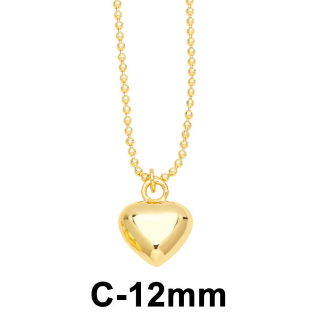 Hot sale heart charm copper necklace