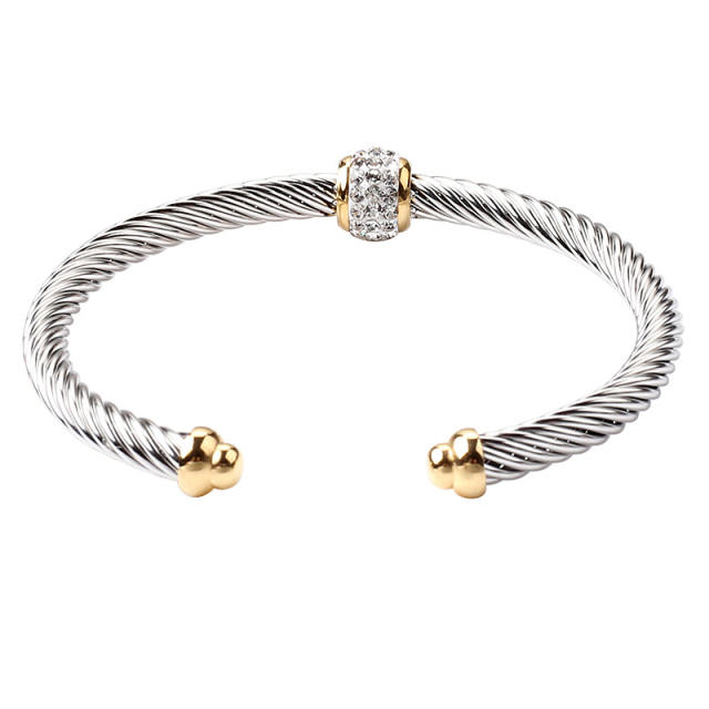 Occident fashion silver color diamond ball wireless bangle