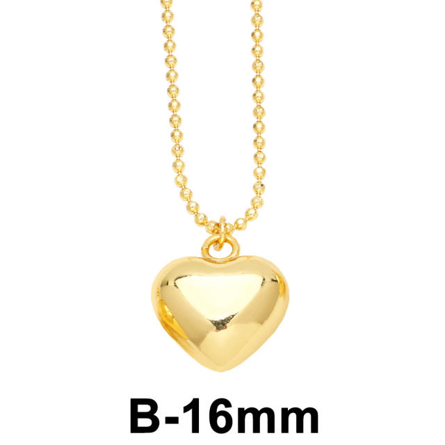 Hot sale heart charm copper necklace