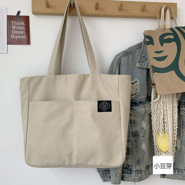 Letter canvas tote bag