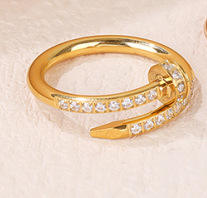 INS popular diamond nail stainless steel rings