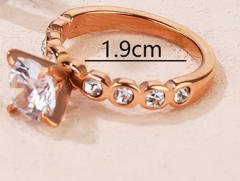 Concise chic cubic zircon diamond stainless steel rings