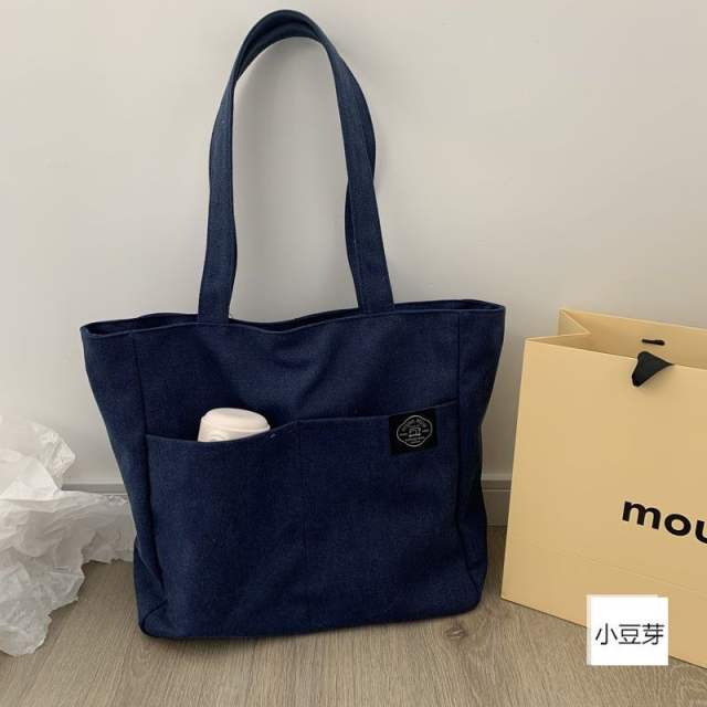 Letter canvas tote bag