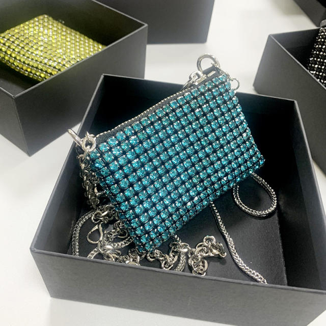 Luxury colorful rhinestone diamond mini bag