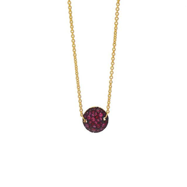 Elegant full of color cubic zircon ball pendant copper necklace