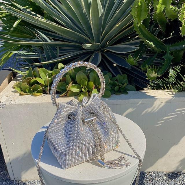 Luxury Gradient color diamond bucket bag