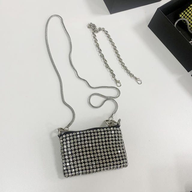 Luxury colorful rhinestone diamond mini bag