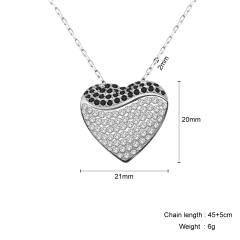 Delicate color cubic zircon pave setting locket heart stainless steel engrave necklace