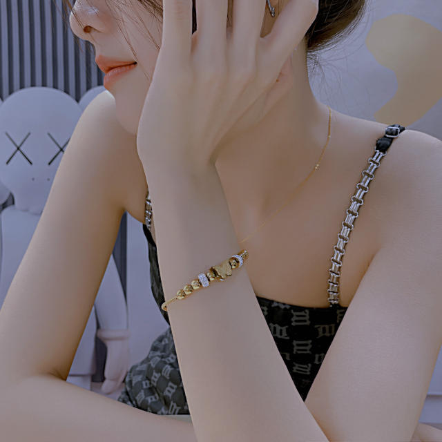 Korean fashion frost butterfly stainless steel bracelet