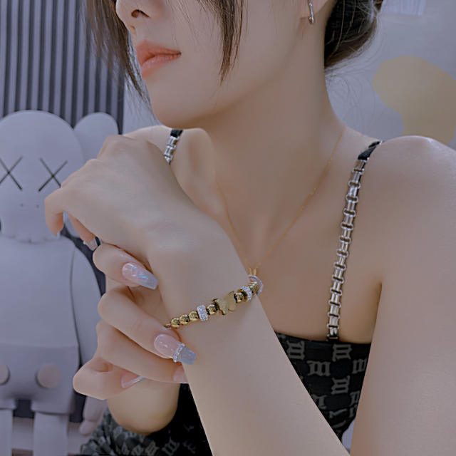 Korean fashion frost butterfly stainless steel bracelet