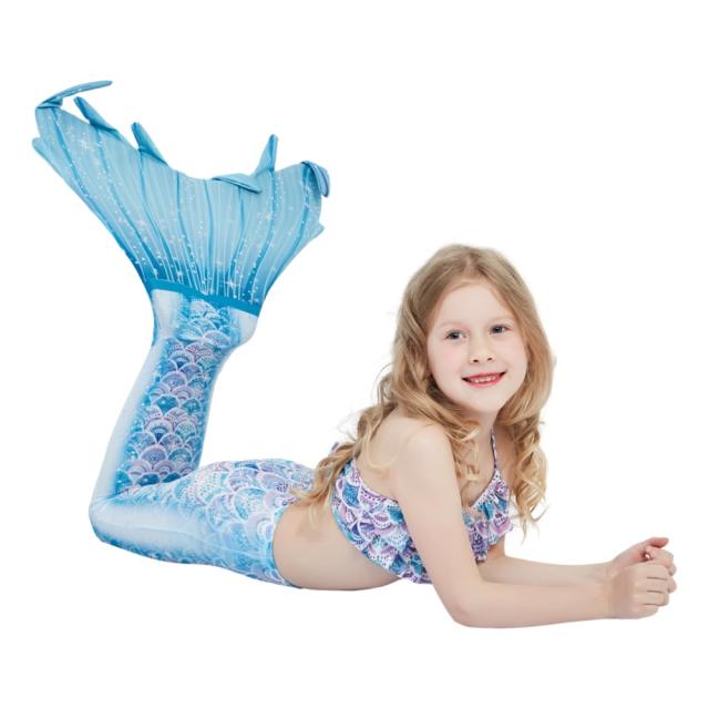3pcs set cute Mermaid design swimsuit set for kids
