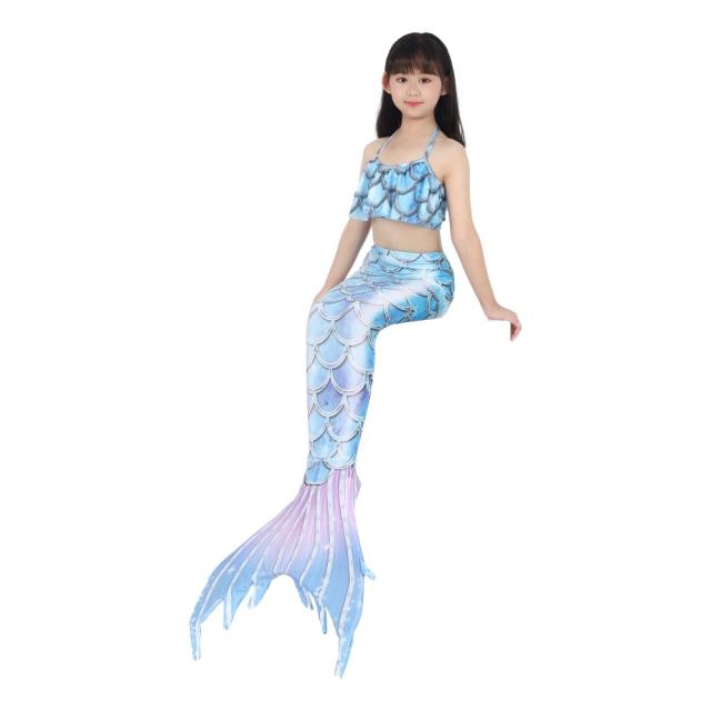 3pcs set cute Mermaid design swimsuit set for kids