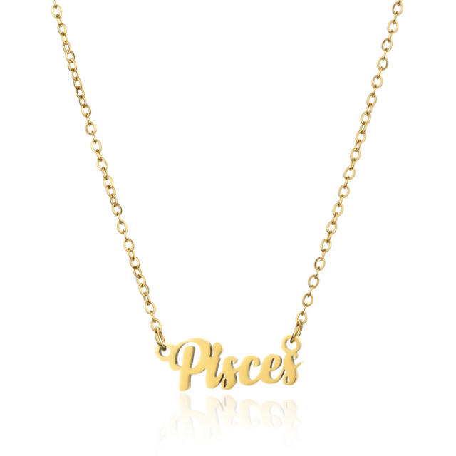 18K stainless steel zodiac necklace