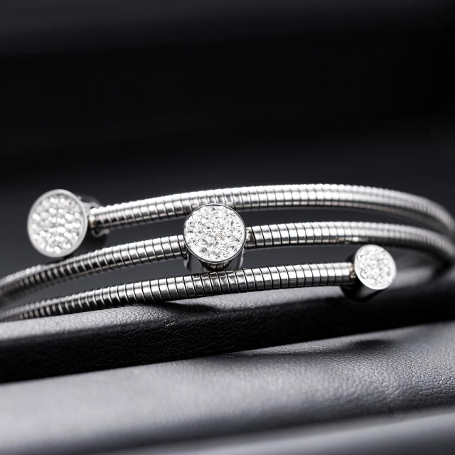 Amazon hot sale diamond stainless steel bangle