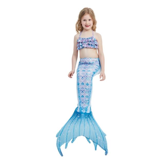 3pcs set cute Mermaid design swimsuit set for kids