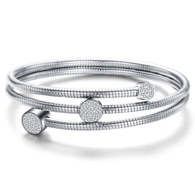 Amazon hot sale diamond stainless steel bangle