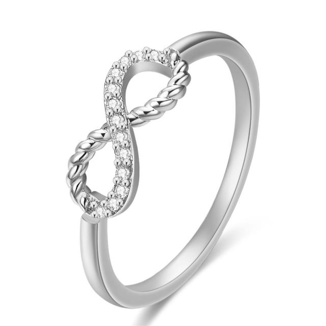 Korean fashion infinity heart stainless steel rings