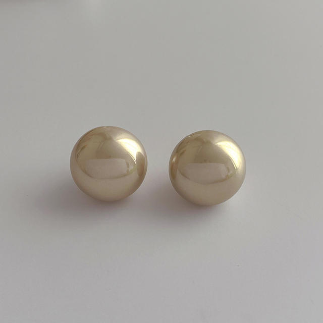 French trend elegant gray color pearl studs earrings