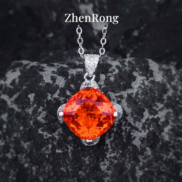 15 carat color cubic zircon copper material necklace set