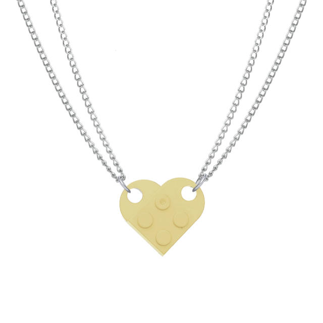 Occident fashion popular lego heart necklace