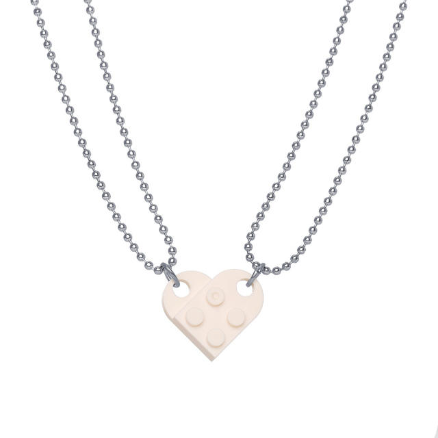 Occident fashion popular lego heart necklace