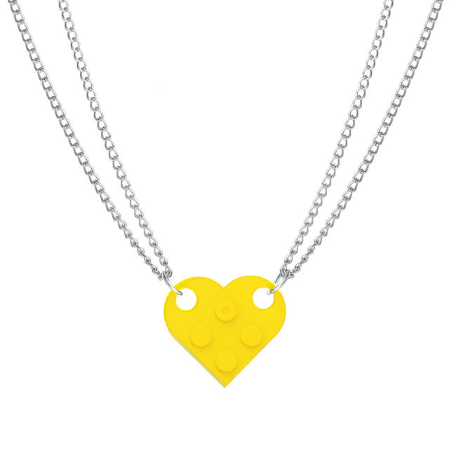 Occident fashion popular lego heart necklace