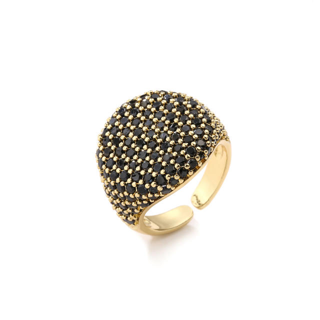 18K gold plated copper full cubic zircon rings