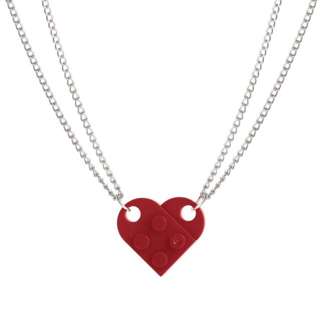 Occident fashion popular lego heart necklace