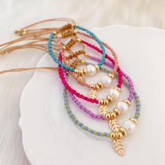 Boho water pearl colorful seed bead bracelet