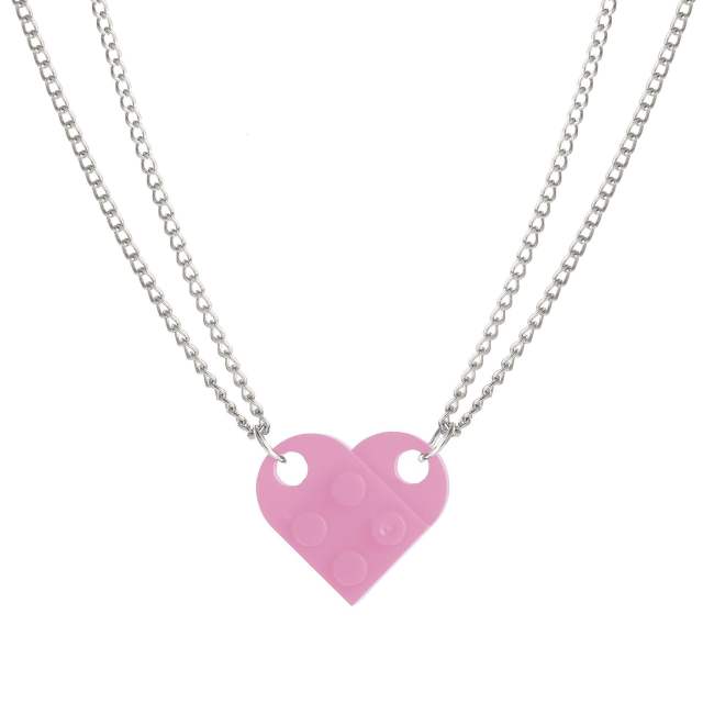 Occident fashion popular lego heart necklace