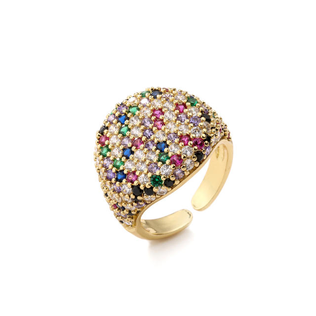18K gold plated copper full cubic zircon rings