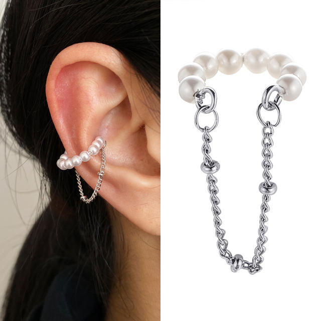 Creative personality leaf alloy ear cuff set