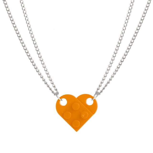 Occident fashion popular lego heart necklace