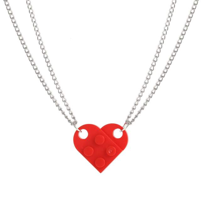 Occident fashion popular lego heart necklace