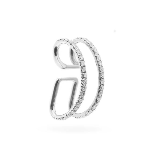 Delicate cubic zircon setting geometric shape ear cuff(1pcs price)