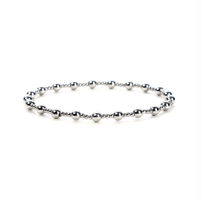 Stainless steel bead elastic bracelet