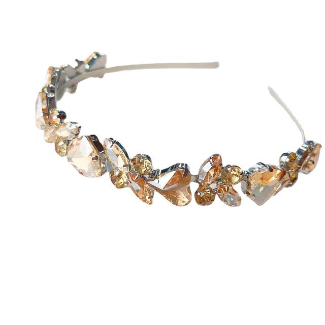 Luxury color glass crystal statement headband