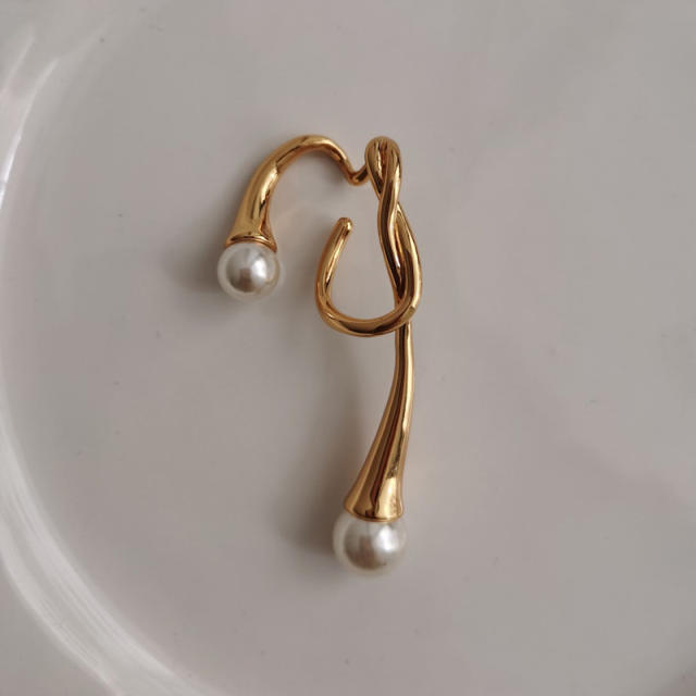 INS personality gold plated copper pearl ear cuff ear wrap(1pcs price)