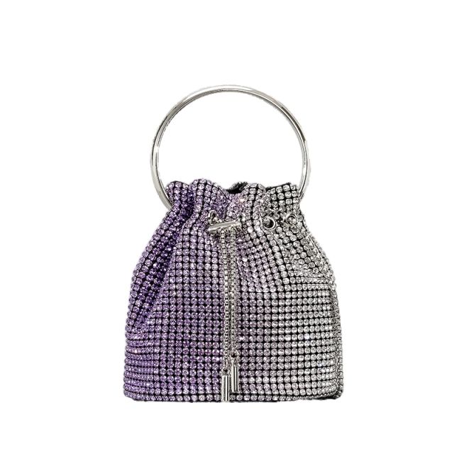 Luxury Gradient color diamond bucket bag