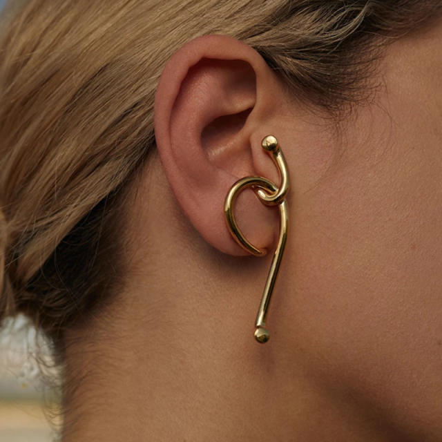 Occident fashion geometric line unique copper ear cuff