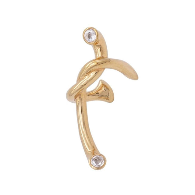 Personality gold plated copper knotted ear cuff