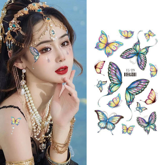 Summer design fashion show music show butterfly face stickers