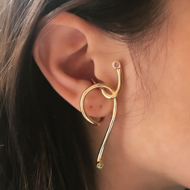 Occident fashion geometric line unique copper ear cuff
