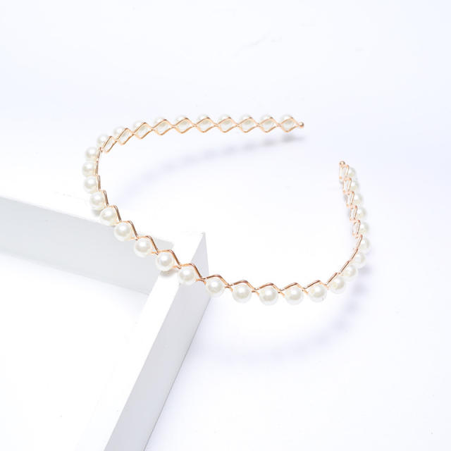 Korean fashion pearl bead headband