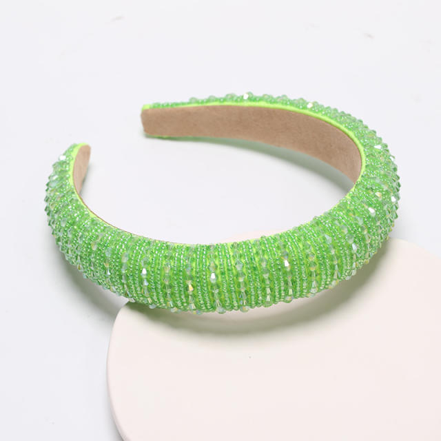 Spring summer ins trend candy color beaded padded headband